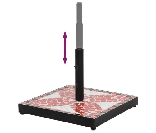 Saulessarga Pamatne, Kvadrātveida, Sarkanbrūna Un Balta, 12 Kg Vidaxl