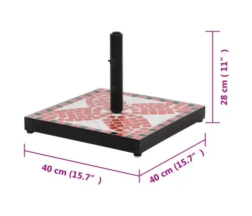 Saulessarga Pamatne, Kvadrātveida, Sarkanbrūna Un Balta, 12 Kg Vidaxl