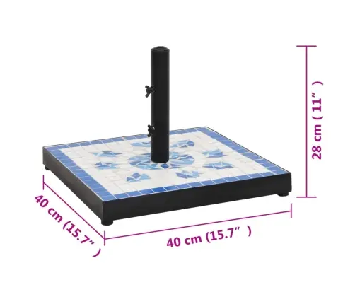 Saulessarga Pamatne, 12 Kg, Kvadrāta Forma, Baltu Ar Baltu Vidaxl