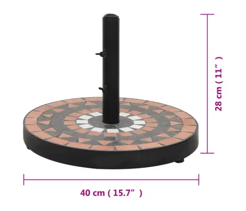 Saulessarga Pamatne, Apaļa, Sarkanbrūna Un Balta, 12 Kg Vidaxl