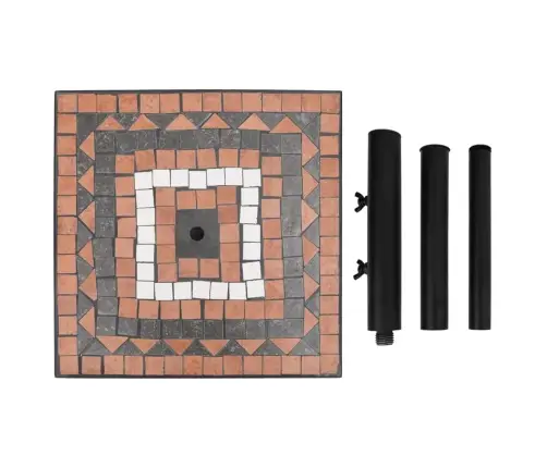 Saulessarga Pamatne, Kvadrātveida, Sarkanbrūna Un Balta, 12 Kg Vidaxl