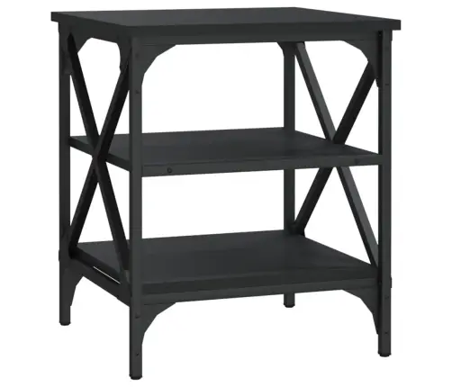 Šoniniai Staliukai, 2Vnt., Juodi, 40X42X50cm Apdirbta Mediena