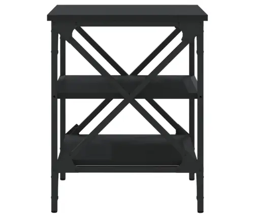 Šoniniai Staliukai, 2Vnt., Juodi, 40X42X50cm Apdirbta Mediena