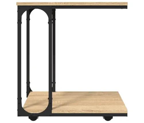 Šoninis Staliukas Su Ratukais, Ąžuolo, 50X35X55,5cm Mediena