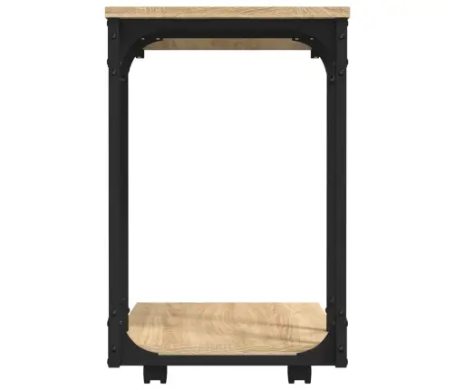 Šoninis Staliukas Su Ratukais, Ąžuolo, 50X35X55,5cm Mediena