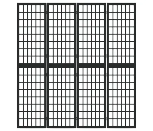 Aizslietnis, 4 Paneļi, Salokāms, 160X170Cm, Japāņu Stils, Melns Vidaxl