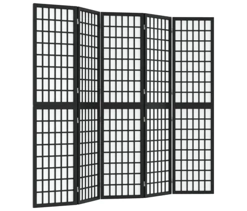 Aizslietnis, 5 Paneļi, Salokāms, 200X170Cm, Japāņu Stils, Melns Vidaxl