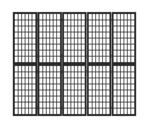 Aizslietnis, 5 Paneļi, Salokāms, 200X170Cm, Japāņu Stils, Melns Vidaxl