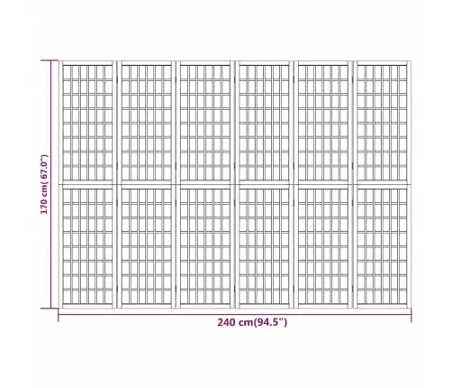 Kambario Pertvara, Juoda, 6 Segmentai, 240X170cm Japoniška