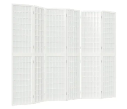 Kokkupandav 6 Paneeliga Sirm, Jaapani Stiil, 240X170 cm Valge