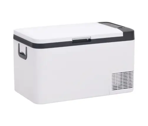 Aukstumkaste Ar Rokturi, Balta Ar Melnu, 18 L, Pp Un Pe Vidaxl