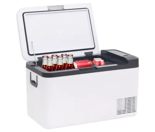 Aukstumkaste Ar Rokturi, Balta Ar Melnu, 18 L, Pp Un Pe Vidaxl