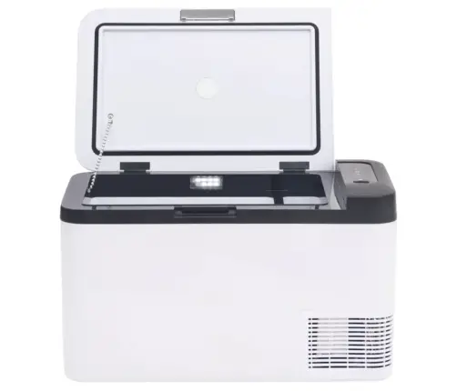 Aukstumkaste Ar Rokturi, Balta Ar Melnu, 18 L, Pp Un Pe Vidaxl