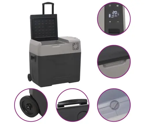 Rataste Ja Käepidemega Jahutuskast, Must Ja Hall, 30 L, Pp