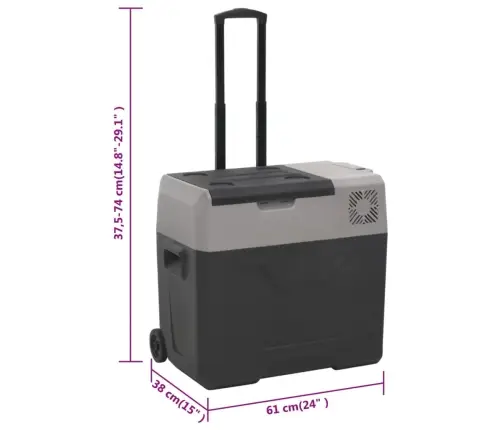 Rataste Ja Käepidemega Jahutuskast, Must Ja Hall, 30 L, Pp