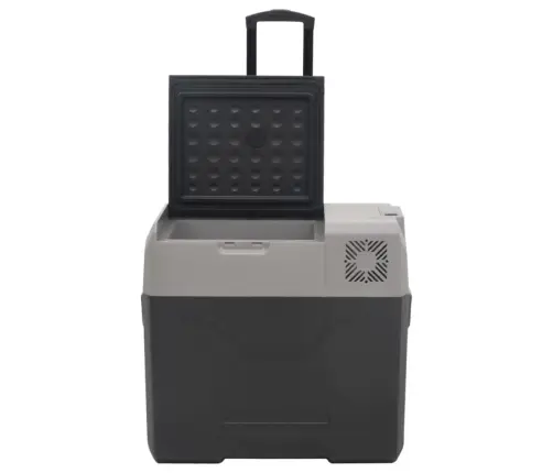 Aukstumkaste Ar Rokturi Un Ritenīšiem, Melna, Pelēka, 40 Litri Vidaxl