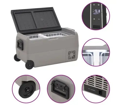 Rataste Ja Käepidemega Jahutuskast, Must Ja Hall, 36 L, Pp & Pe