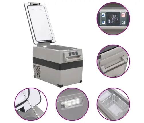 Aukstumkaste Ar Rokturi, Melna Ar Pelēku, 35 L, Pp Un Pe Vidaxl