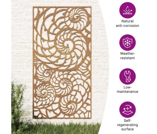 Dārza Sienas Rotājums, 105X55 Cm, Tērauds, Rūsas Efekts Vidaxl