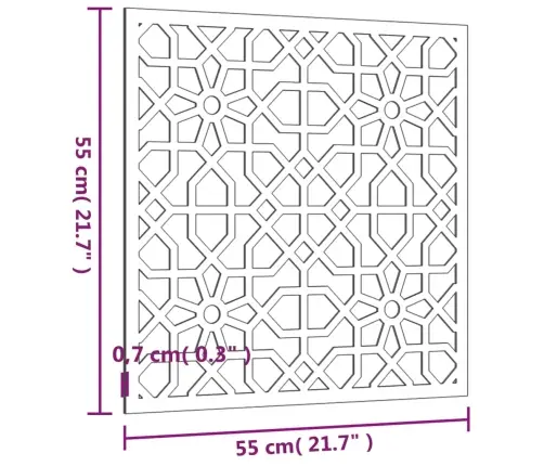 Dārza Sienas Rotājums, 55X55 Cm, Tērauds, Rūsas Efekts Vidaxl