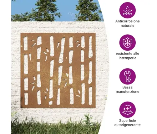 Dārza Sienas Rotājums, 55X55 Cm, Tērauds, Rūsas Efekts Vidaxl