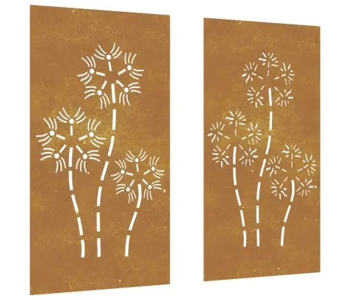 Dārza Sienas Rotājumi, 2 Gab., 105X55 Cm, Tērauds, Rūsas Efekts Vidaxl