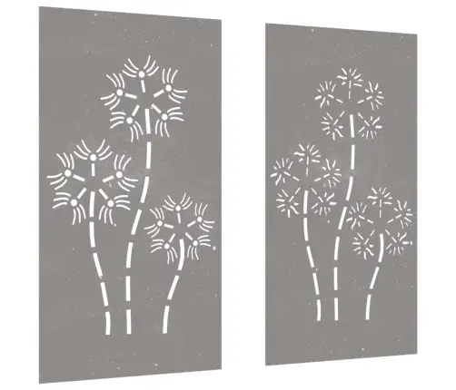 Dārza Sienas Rotājumi, 2 Gab., 105X55 Cm, Tērauds, Rūsas Efekts Vidaxl