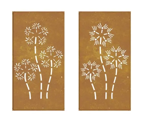 Dārza Sienas Rotājumi, 2 Gab., 105X55 Cm, Tērauds, Rūsas Efekts Vidaxl