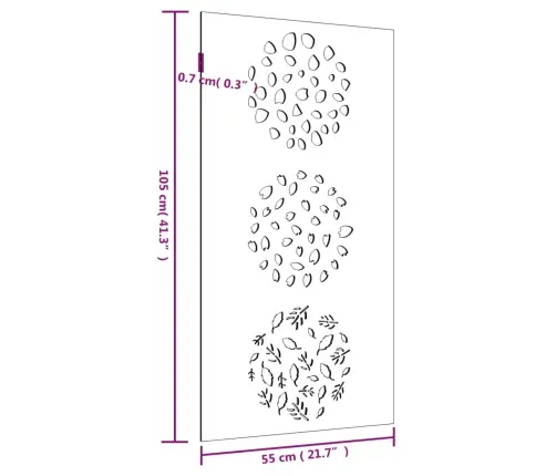 Aia Seinakaunistus, 105X55 cm Corteni Teras, Lehedisain