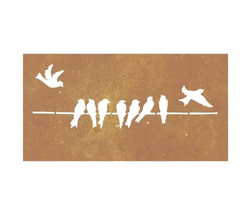 Dārza Sienas Rotājums, 105X55 Cm, Tērauds, Rūsas Efekts Vidaxl