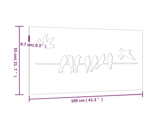 Dārza Sienas Rotājums, 105X55 Cm, Tērauds, Rūsas Efekts Vidaxl