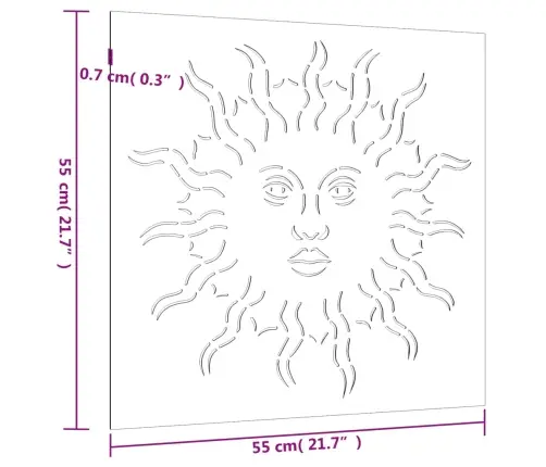 Dārza Sienas Rotājums, 55X55 Cm, Tērauds, Rūsas Efekts Vidaxl