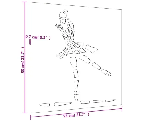 Dārza Sienas Rotājums, 55X55 Cm, Tērauds, Rūsas Efekts Vidaxl