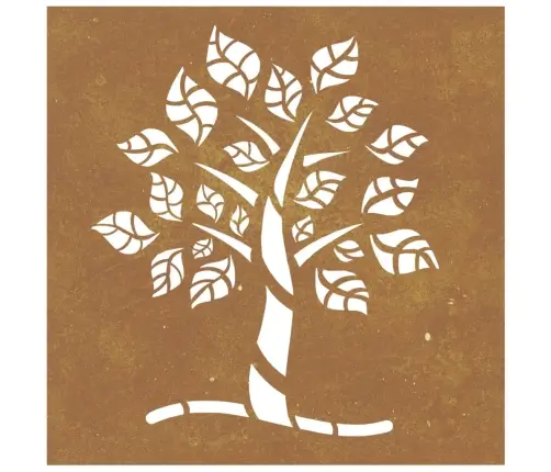 Dārza Sienas Rotājums, 55X55 Cm, Tērauds, Rūsas Efekts Vidaxl