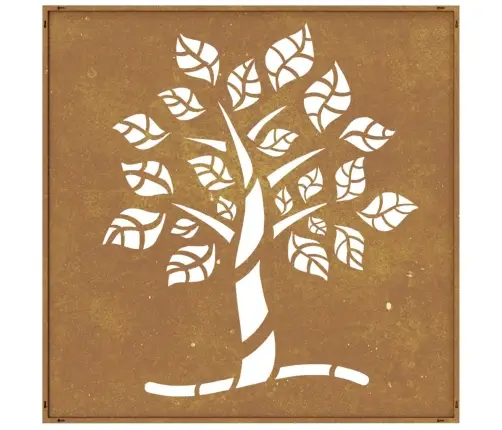 Dārza Sienas Rotājums, 55X55 Cm, Tērauds, Rūsas Efekts Vidaxl