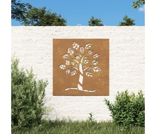 Dārza Sienas Rotājums, 55X55 Cm, Tērauds, Rūsas Efekts Vidaxl