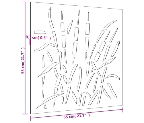 Dārza Sienas Rotājums, 55X55 Cm, Tērauds, Rūsas Efekts Vidaxl