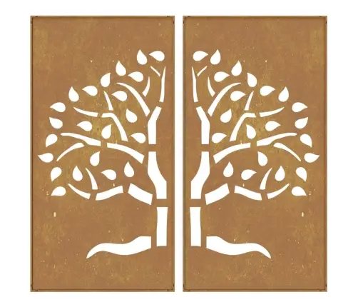 Dārza Sienas Rotājumi, 2 Gab., 105X55 Cm, Tērauds, Rūsas Efekts Vidaxl