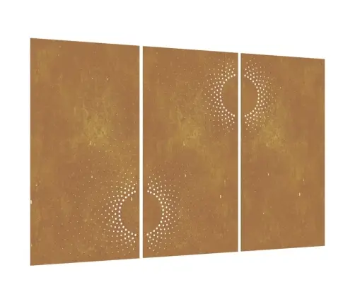 Dārza Sienas Rotājumi, 3 Gab., 105X55 Cm, Tērauds, Rūsas Efekts Vidaxl