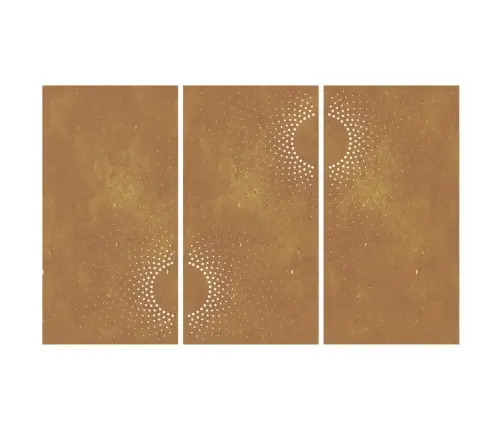 Dārza Sienas Rotājumi, 3 Gab., 105X55 Cm, Tērauds, Rūsas Efekts Vidaxl