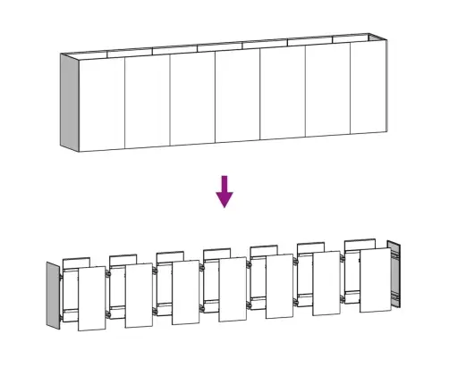 Aukštas Sodo Lovelis, 280X40X80cm Corten Plienas