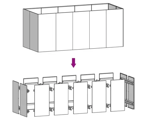 Taimekast, 200 X 80 X 80 cm Corten-Teras