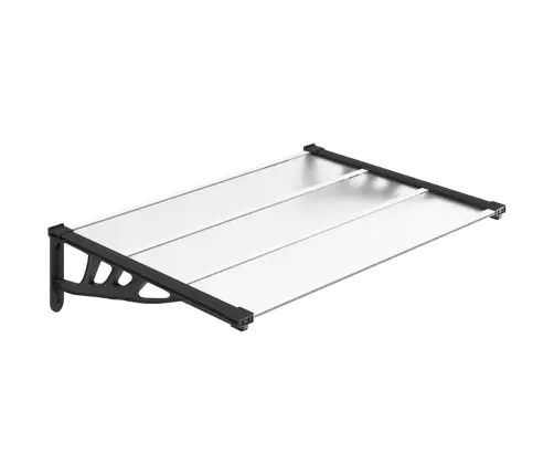 Ukse Varikatus, Must Ja Läbipaistev, 122X90 cm Polükarbonaat