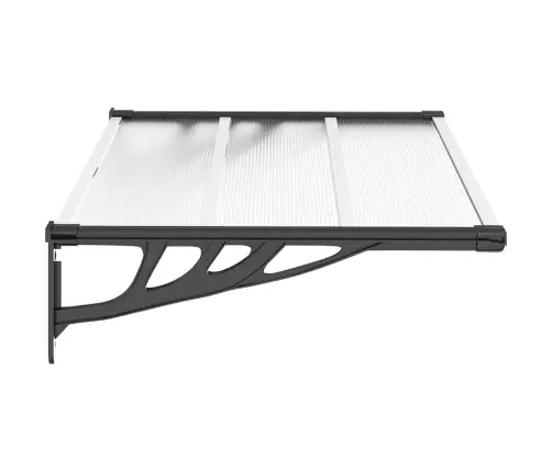 Ukse Varikatus, Must Ja Läbipaistev, 122X90 cm Polükarbonaat