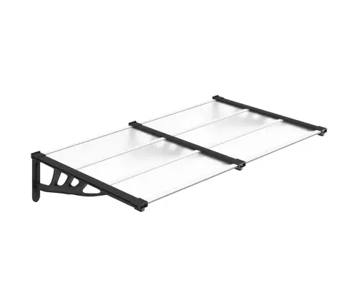 Ukse Varikatus, Must Ja Läbipaistev, 152,5X90 cm Polükarbonaat