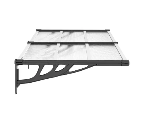 Ukse Varikatus, Must Ja Läbipaistev, 152,5X90 cm Polükarbonaat