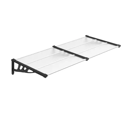 Durvju Jumtiņš, Melns, Caurspīdīgs, 199X90 Cm, Polikarbonāts Vidaxl