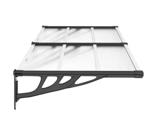 Durvju Jumtiņš, Melns, Caurspīdīgs, 199X90 Cm, Polikarbonāts Vidaxl