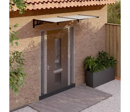 Durvju Jumtiņš, Melns, Caurspīdīgs, 199X90 Cm, Polikarbonāts Vidaxl