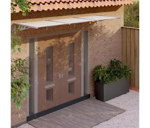 Durvju Jumtiņš, Pelēks, Caurspīdīgs, 358,5X90 Cm, Polikarbonāts Vidaxl